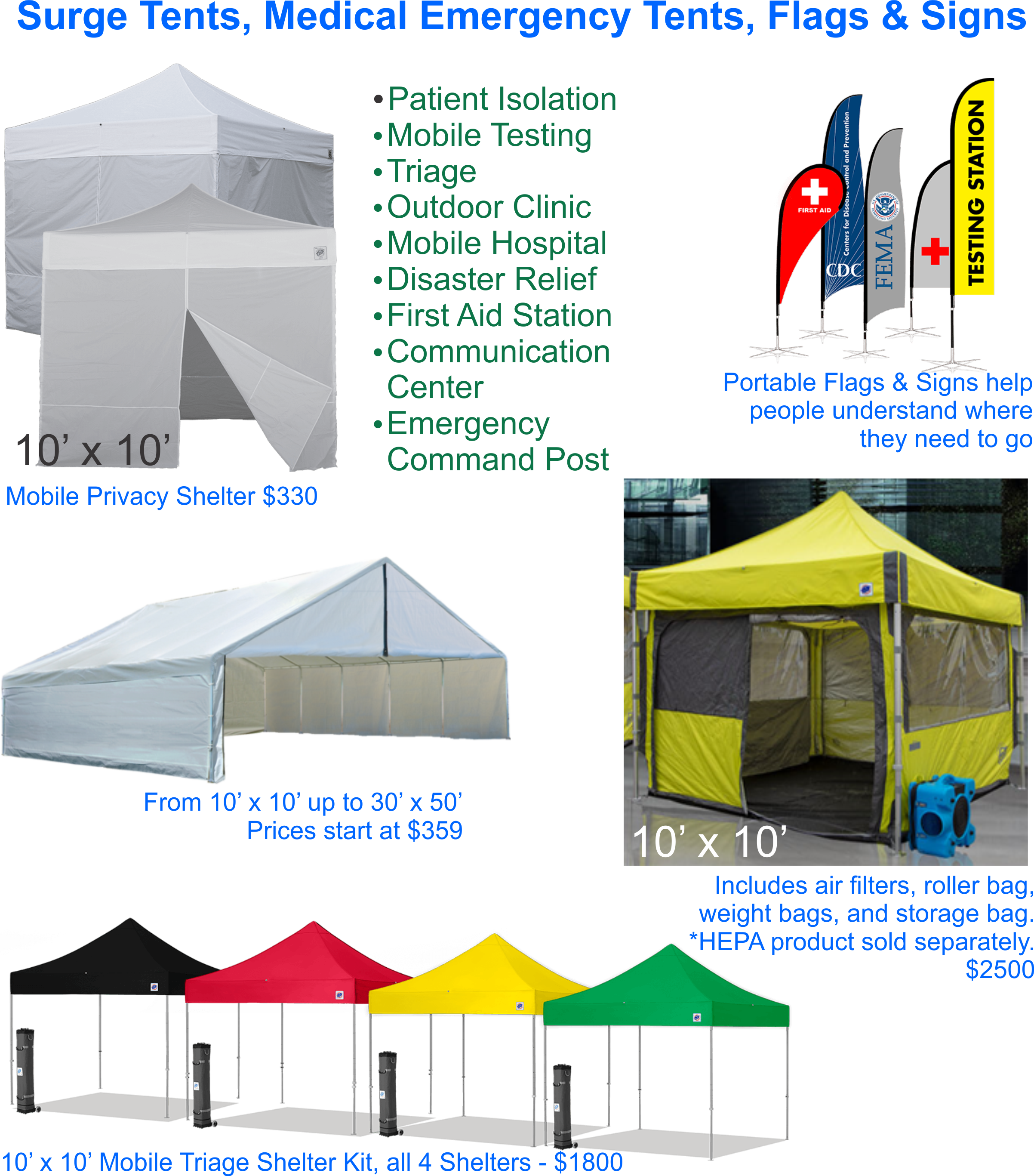 Emergency Triage Medical Tents 